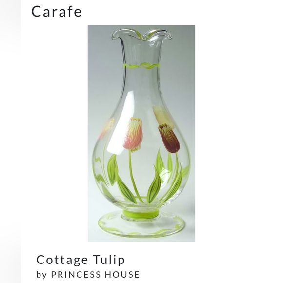 Princess House Green and Red Glass Art Carafe - Picture 1 of 1
